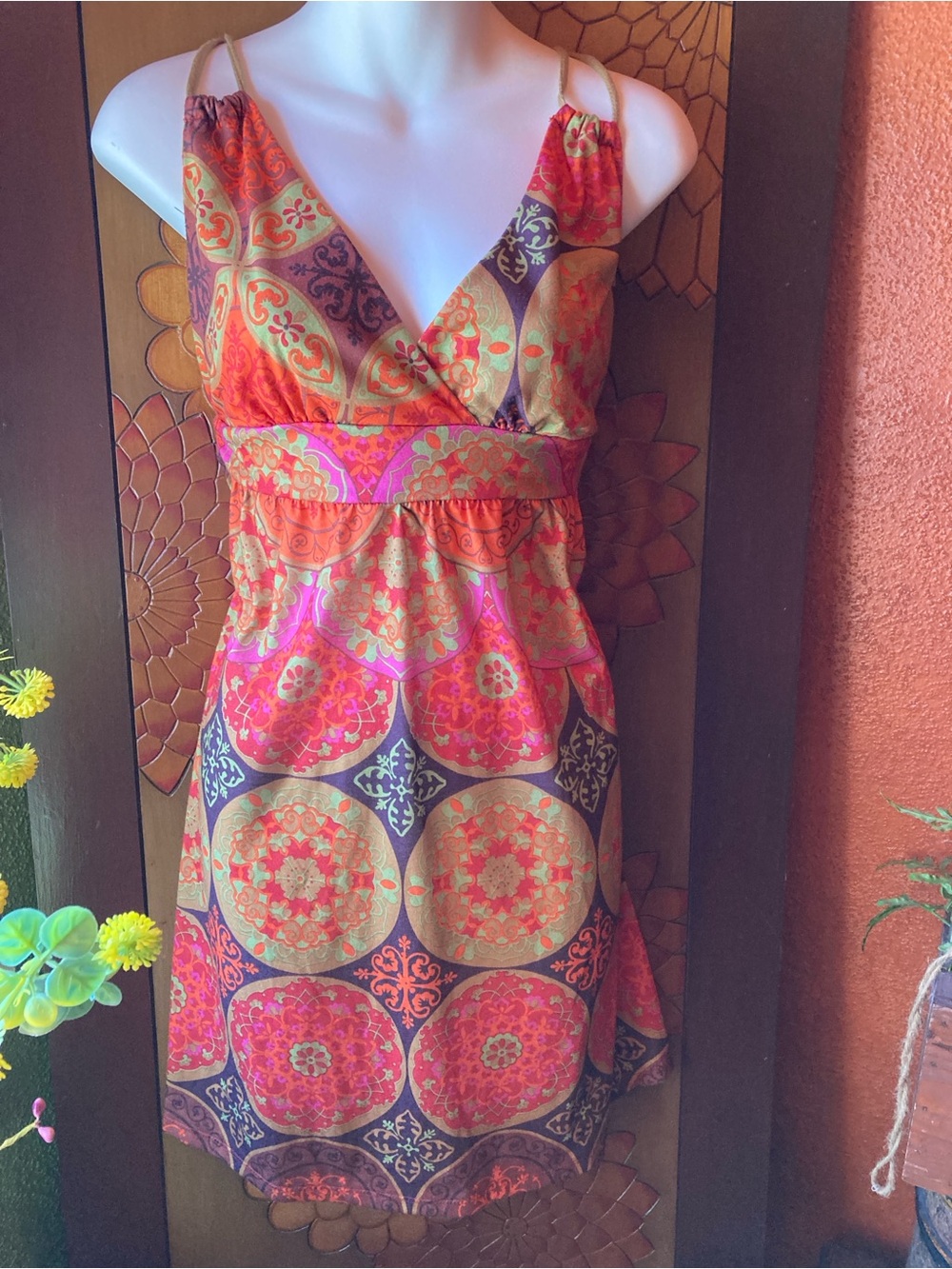 Wet Seal Size Jr. Medium Strappy Boho Patterned Sundress